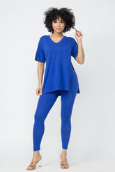Side Slits Top And Leggings Set